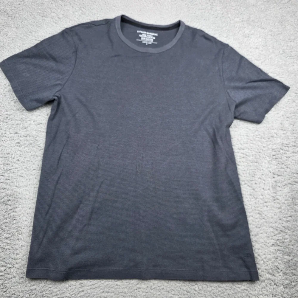 Banana Republic‎ Luxe Touch Performance Tee Mens XL Gray Textured Ribbed Cotton